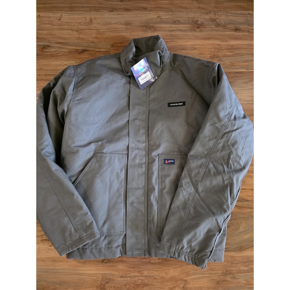 LAPCO FR Jacket Mens Large Tall Gray Flame Resistant Insulated Workrise Bomber‎